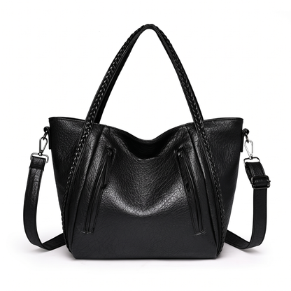 Women's Slouchy Faux Leather Tote Bag, front view