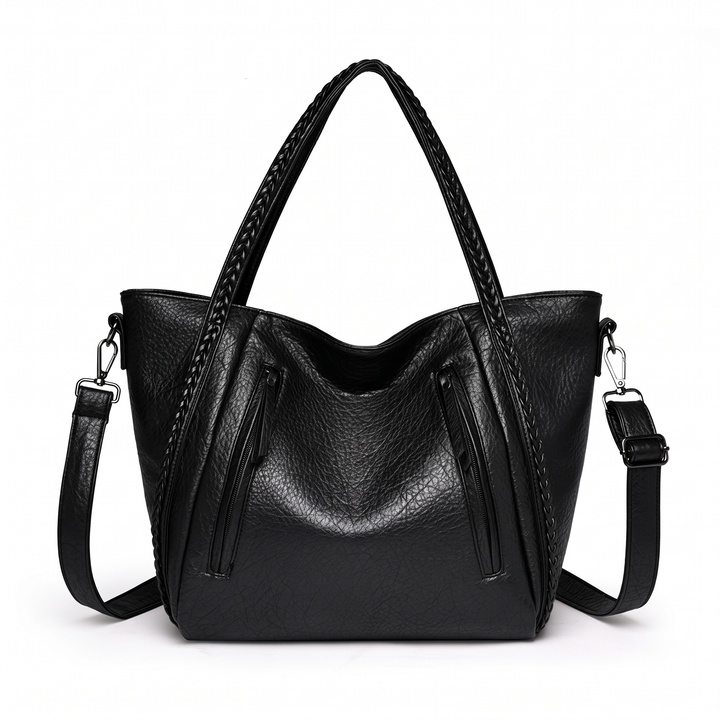 Women's Slouchy Faux Leather Tote Bag, front view