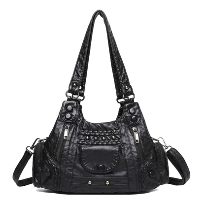 Women's Small Vegan Leather Hobo Bag, front view