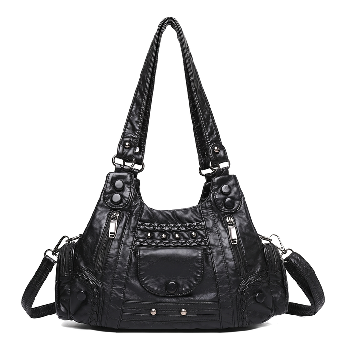 Women's Small Vegan Leather Hobo Bag, front view