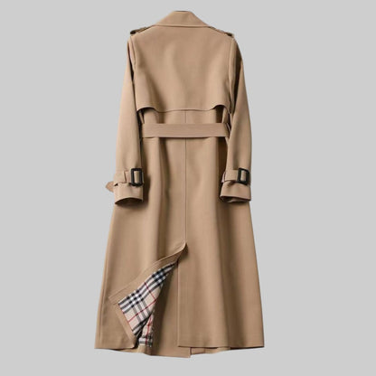Women's Trench Coat | Belted Double Breasted Design in Grey, another view
