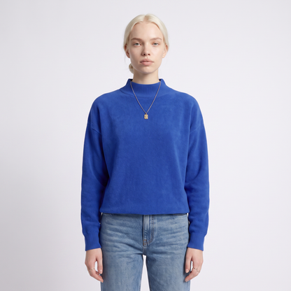 Sunoire womens turtleneck knit sweater colorway blue front crop 01