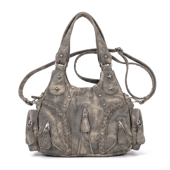 Women's Washed Denim Hobo Bag, front view