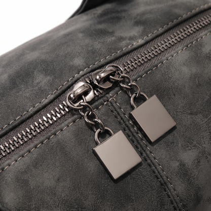 Women's Washed Faux Leather Boston Bag, hardware close-up