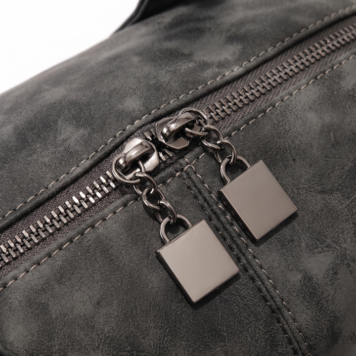 Women's Washed Faux Leather Boston Bag, hardware close-up