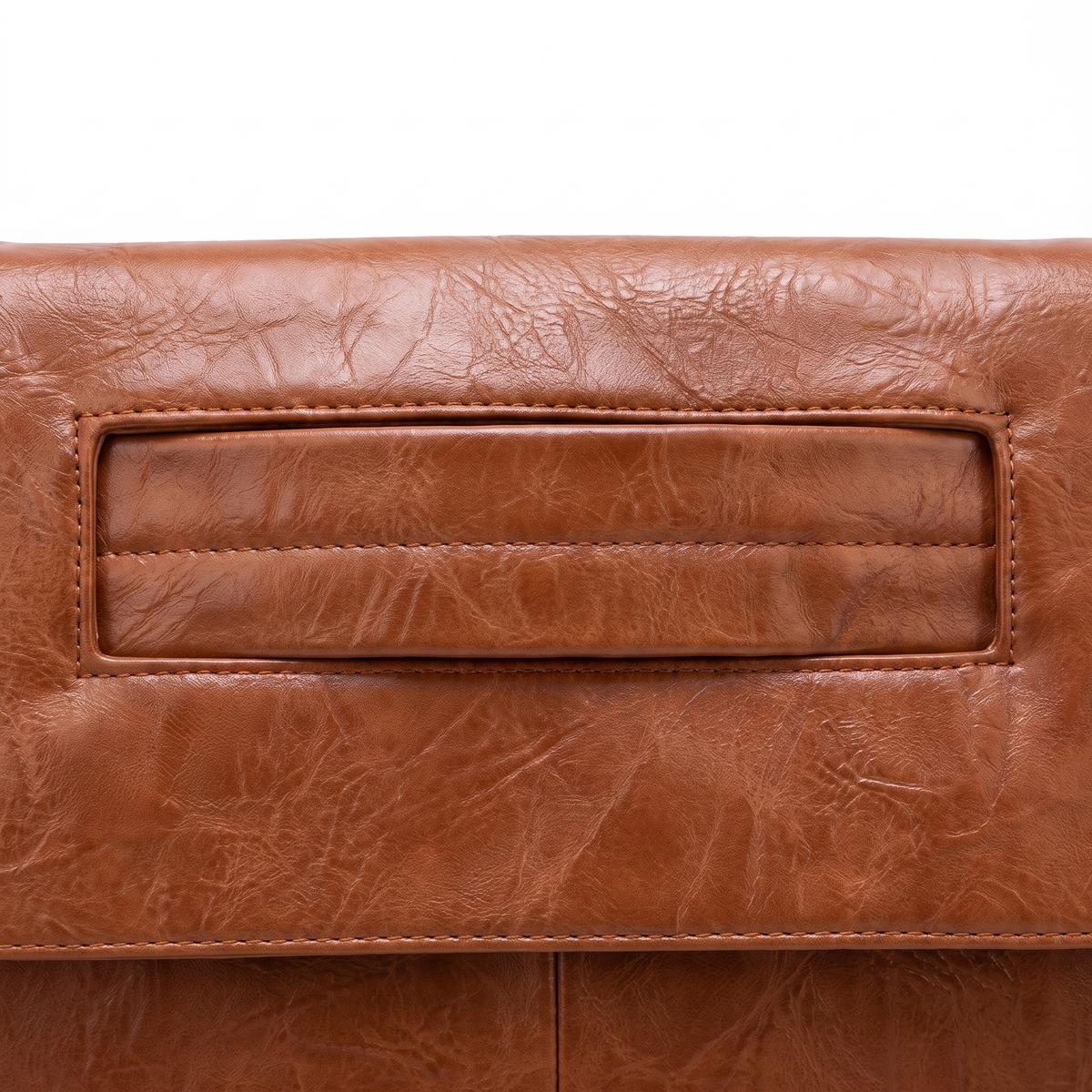 Women's Washed Faux Leather Envelope Clutch, hardware close-up