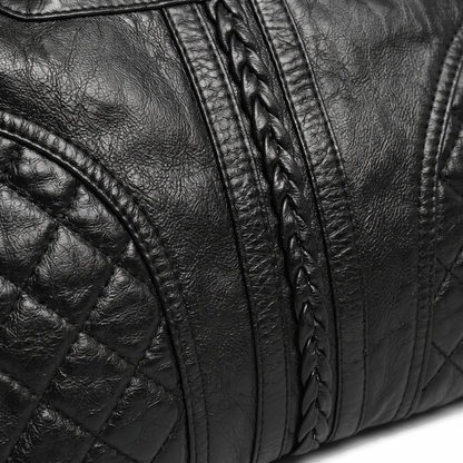 Women's Washed Vegan Leather Hobo Bag, hardware close-up