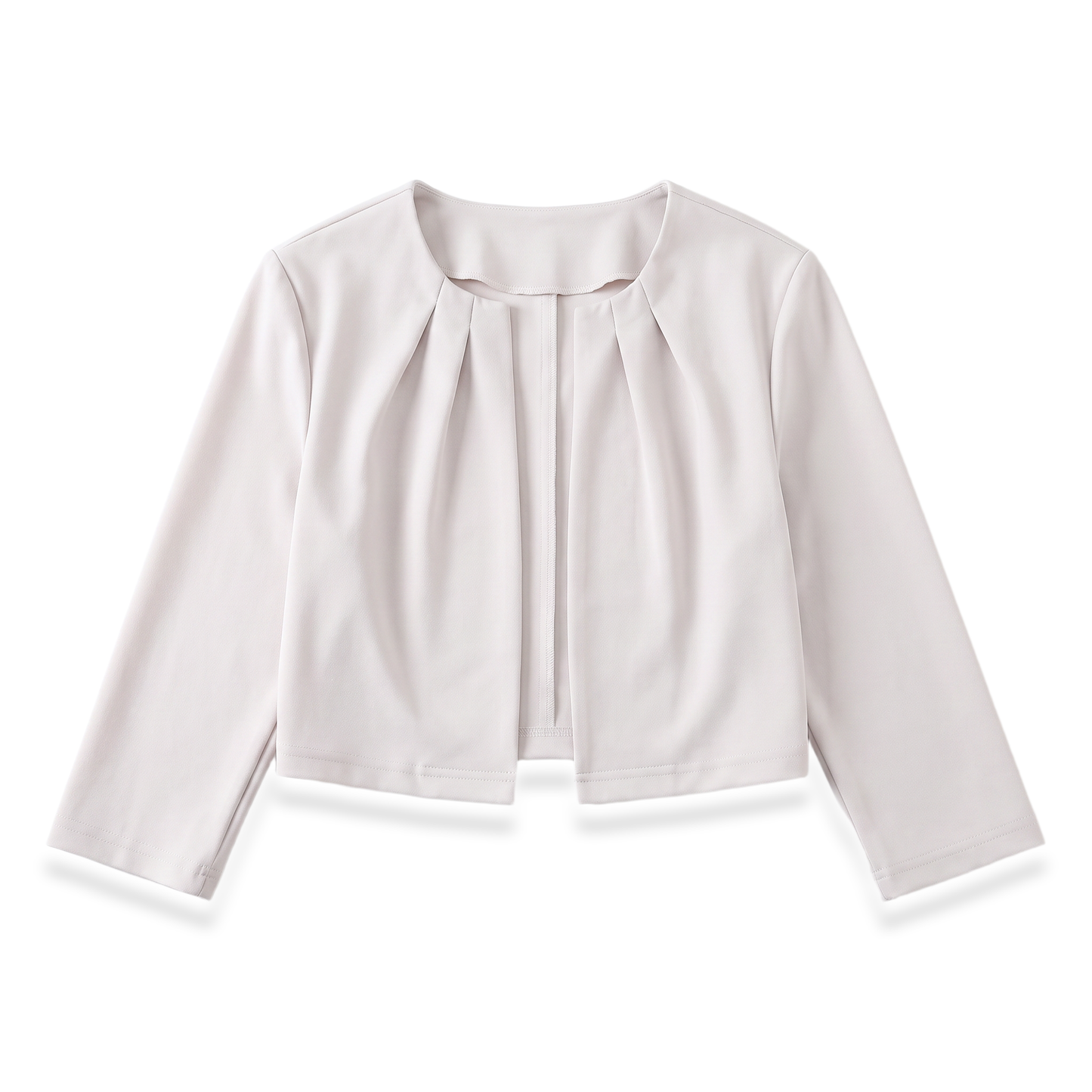 Sunoire Pleated Cropped Open-Front Blazer garment flatlay