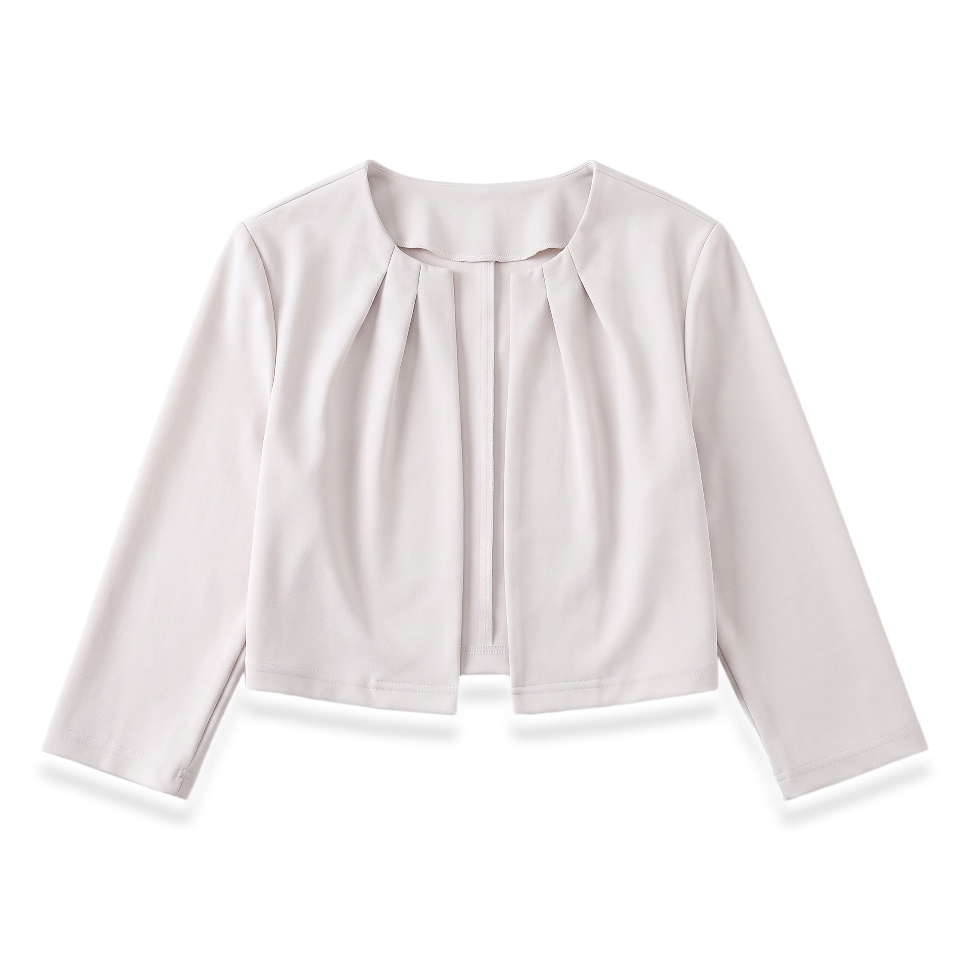 Sunoire Pleated Cropped Open-Front Blazer garment flatlay