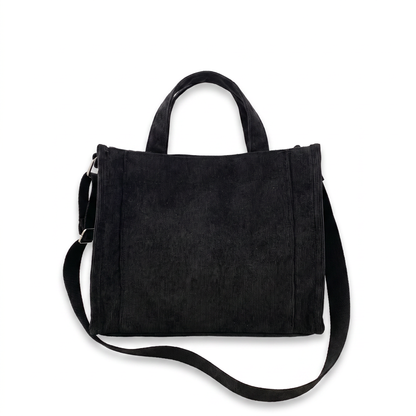 Sunoire wren black corduroy tote bag 01 front