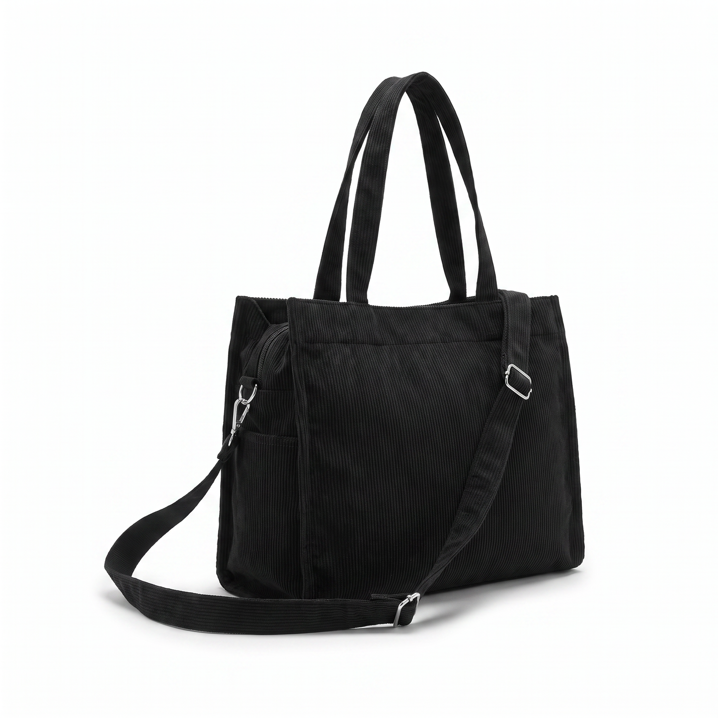 Sunoire wren black corduroy tote bag 02 three quarter