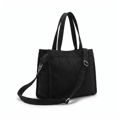 Sunoire wren black corduroy tote bag 02 three quarter