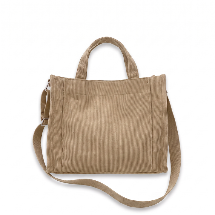 Sunoire wren black corduroy tote bag colorway beige front hero 01