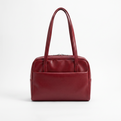 Sunoire wren brown vintage underarm bag colorway red front hero 01
