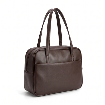Sunoire wren brown vintage underarm bag side view 01