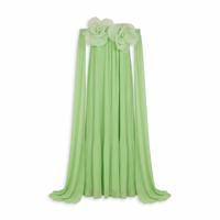 Sunoire your only darling green floral applique off shoulder maxi dress detail 01