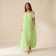 Sunoire your only darling green floral applique off shoulder maxi dress front hero 01