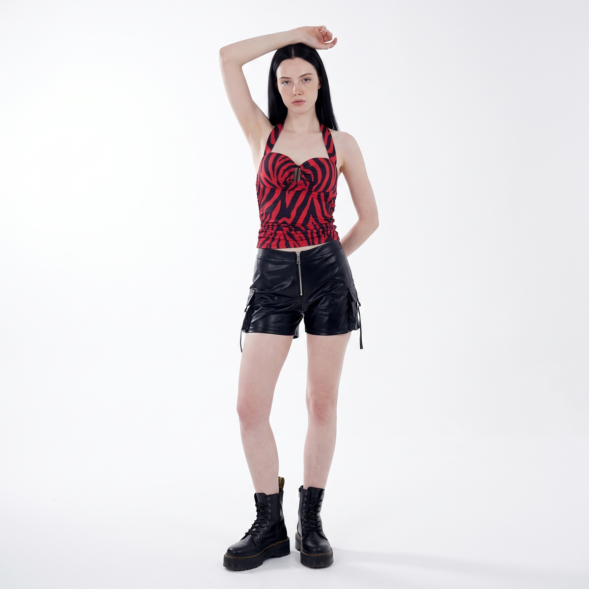 Sunoire zebra halter top and cargo shorts set front hero 01