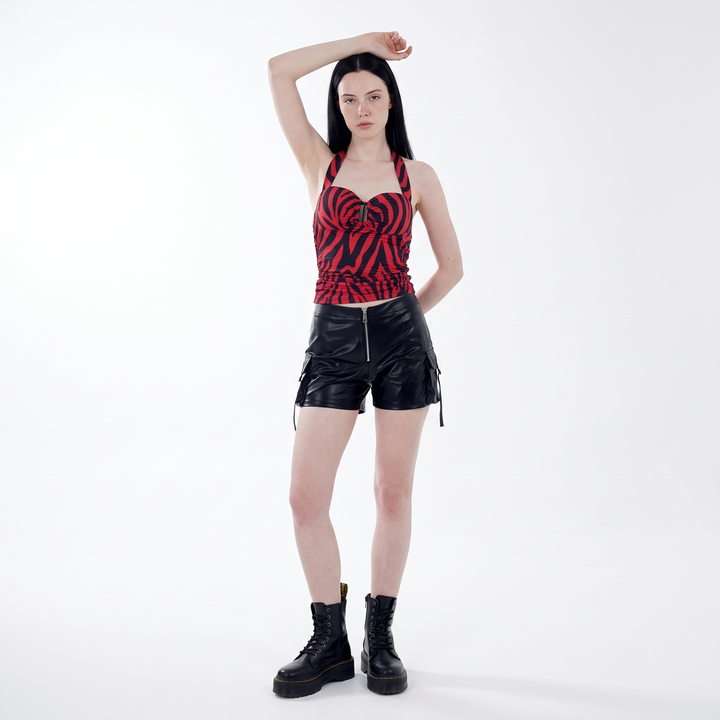 Sunoire zebra halter top and cargo shorts set front hero 01