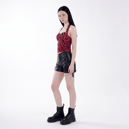 Sunoire zebra halter top and cargo shorts set three quarter 01