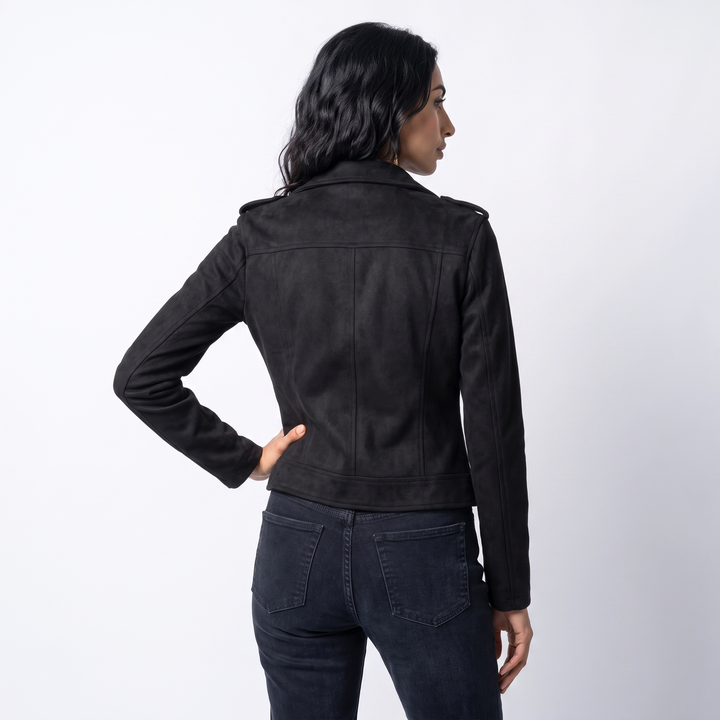 Sunoire zip up biker jacket top back crop 01