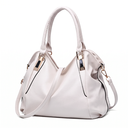 Women's Slouchy Faux Leather Plaque Hobo Bag, three-quarter view