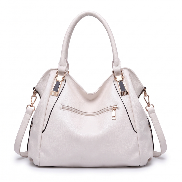 Women's Slouchy Faux Leather Plaque Hobo Bag, back view