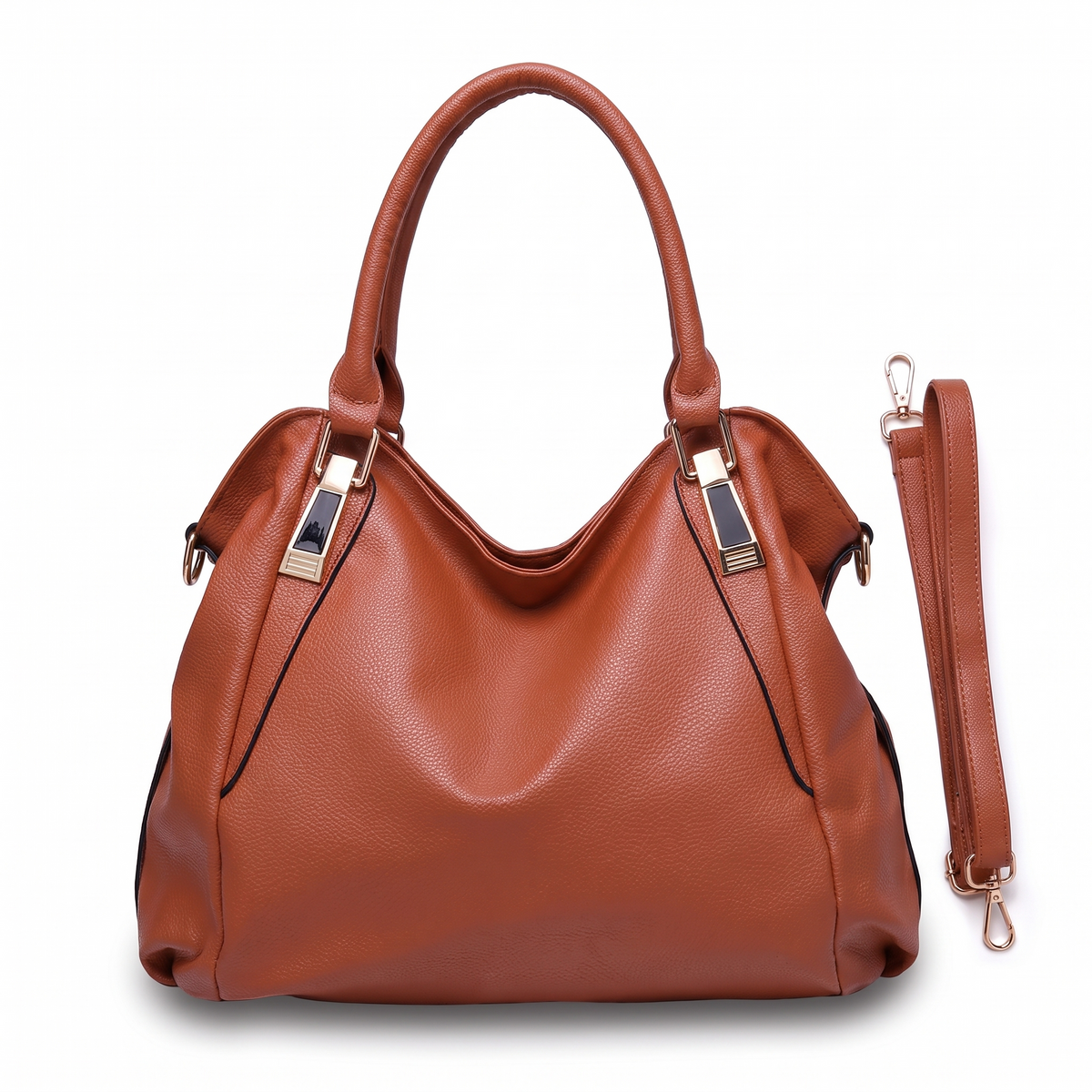 Sunoire zipper pu beg jinjing soft durable womens bag ladies bag colorway brown